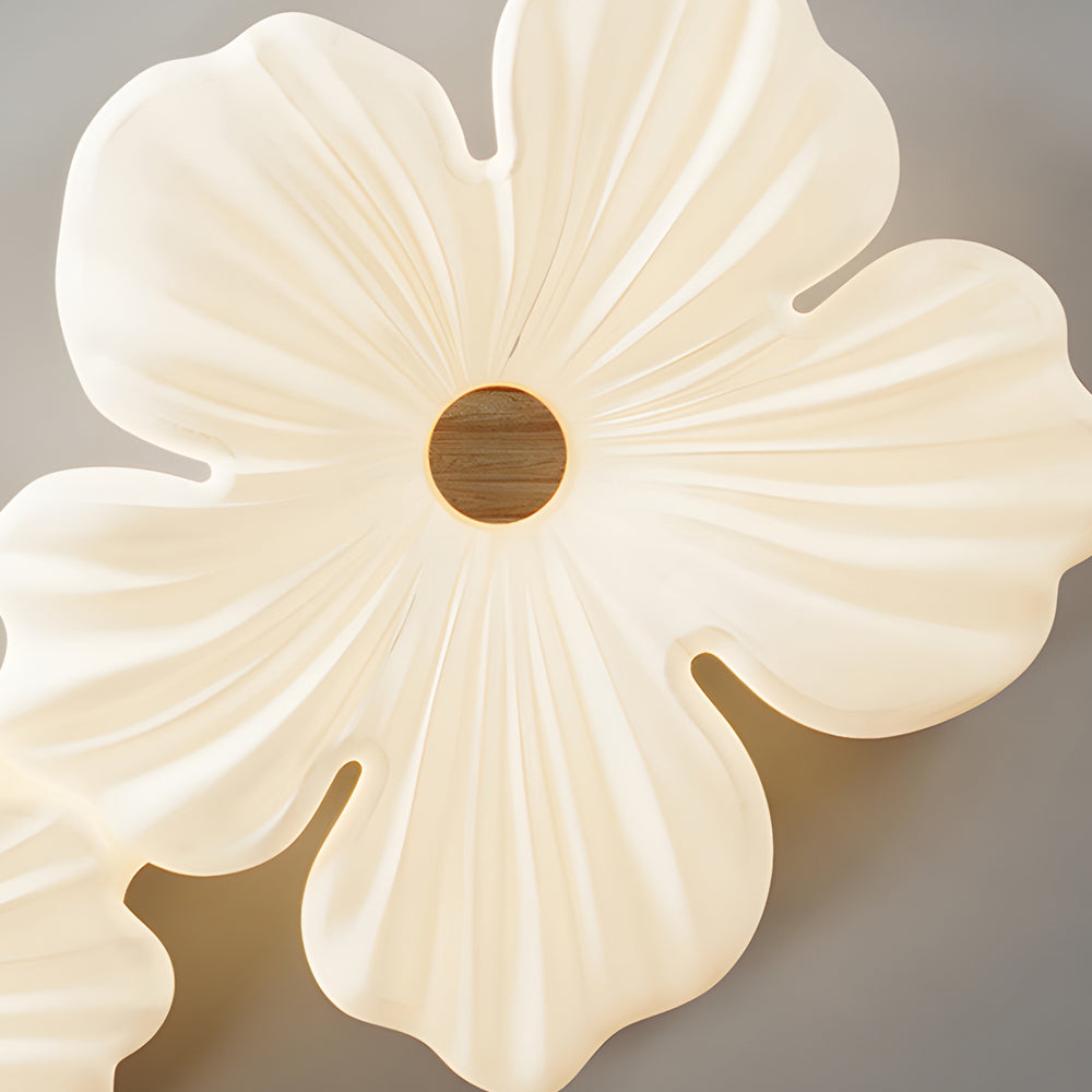 Modern White Acrylic Flower Shape LED Ceiling Lamp Flush Mount for Bedroom