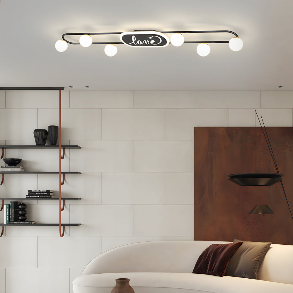 Modern Acrylic Globe Sphere Ceiling Light Fixture with Three Step Dimming for Living Rooms and Bedrooms