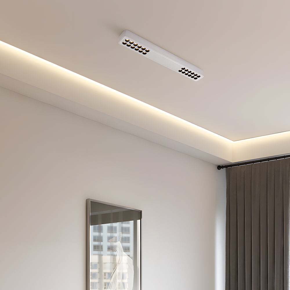Modern Minimalist Aluminum LED Flush Mount Ceiling Downlight in Square or Rectangular Design