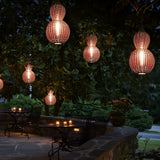 Rustic Woven Rattan Gourd Outdoor Pendant Light IP65 Waterproof Exterior Hanging Lamp for Garden and Patio