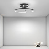 Modern 16 Inch Wire Inspired Round LED Semi Flush Mount Ceiling Light in Black or White