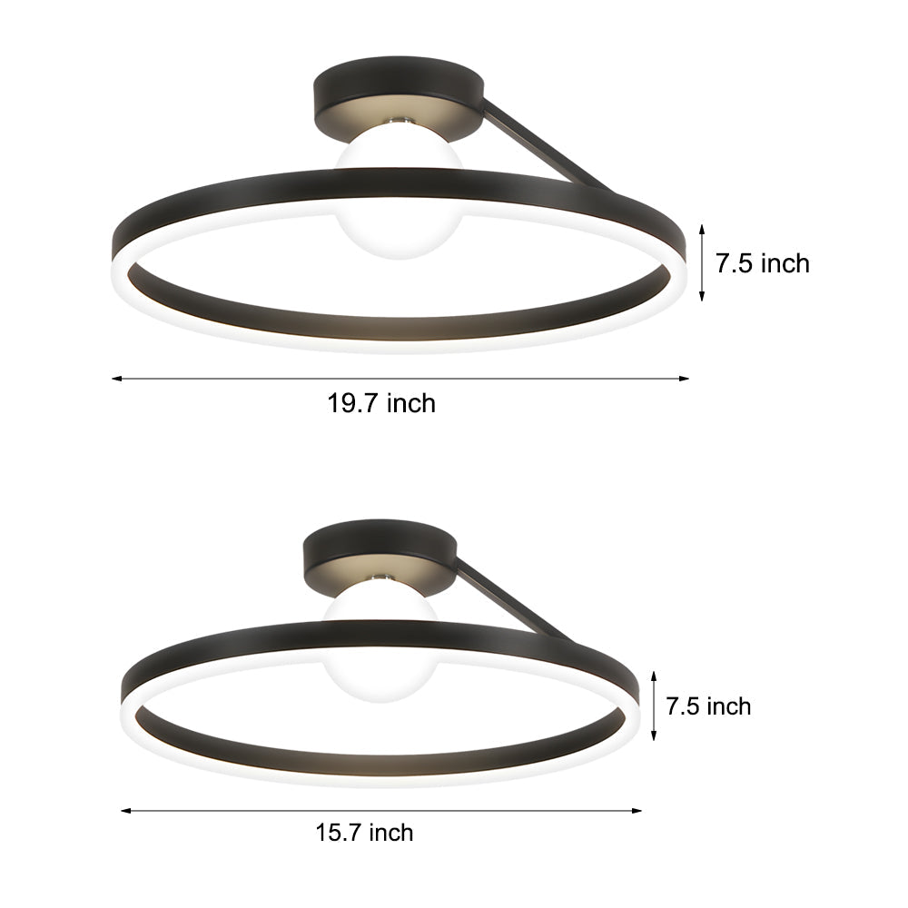 Modern LED Minimalist Ball Ceiling Light Fixture with 3 Step Dimming for Bedrooms and Living Rooms