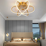 Modern Flower Cage Bladeless Ceiling Fan with Dimmable LED Light and Remote Control Fixture