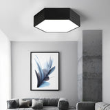 Modern Geometric LED Ceiling Light Fixture with Wireless Control Flush Mount Acrylic Lamp