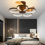 Flower Design Bladeless Ceiling Fan with Dimmable LED Light and Silent 6 Speed Motor