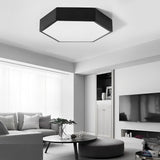 Modern Hexagonal LED Flush Mount Ceiling Light for Bedroom and Living Room