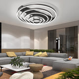 Modern Coffee Circular Tiered LED Flush Mount Ceiling Light for Living Room and Bedroom