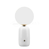 Modern Glass Globe Table Lamp with Polished Metal Frame for Modern Ambient Lighting