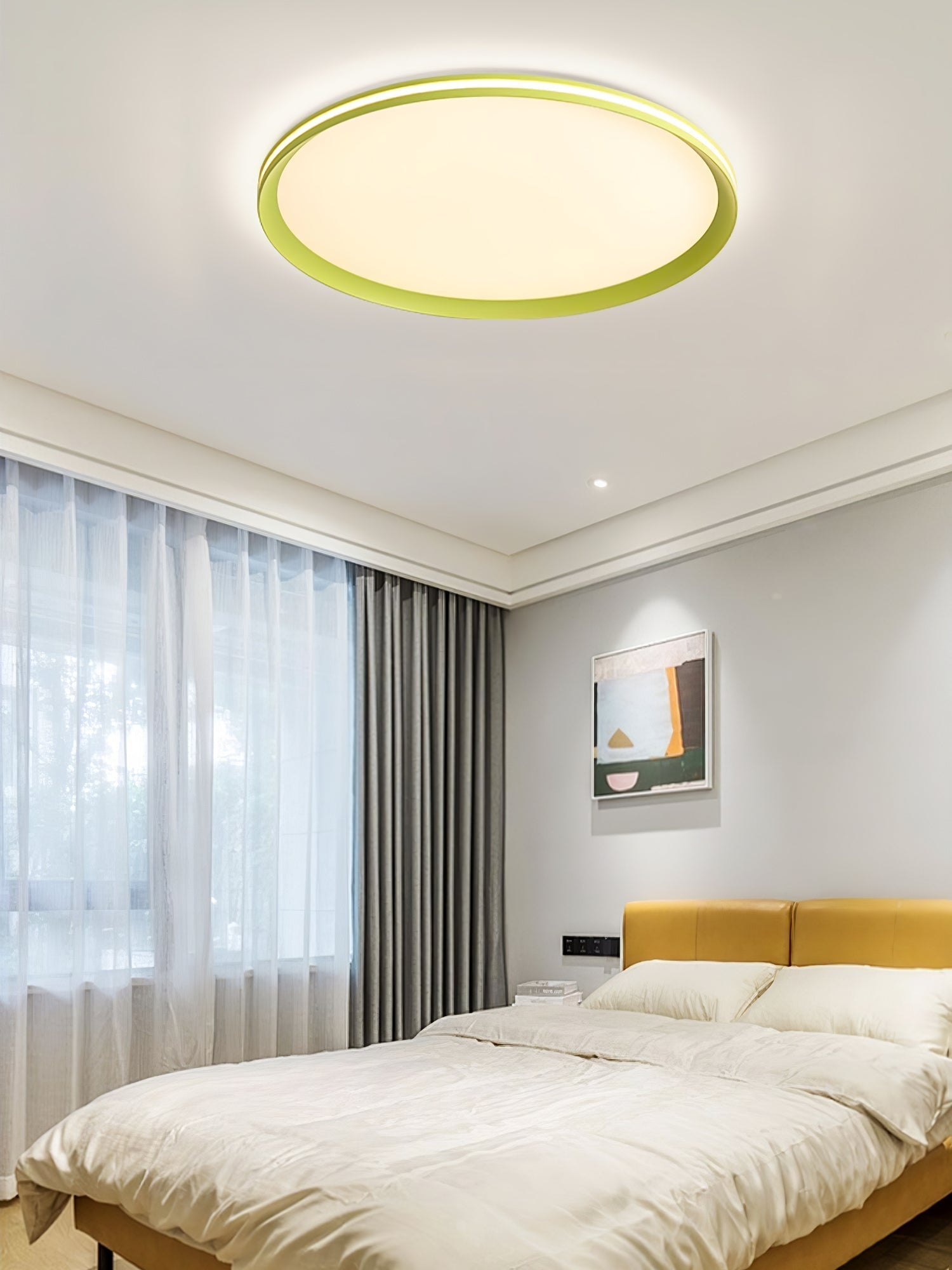 Modern Round Acrylic LED Flush Mount Ceiling Light for Living Room and Kitchen