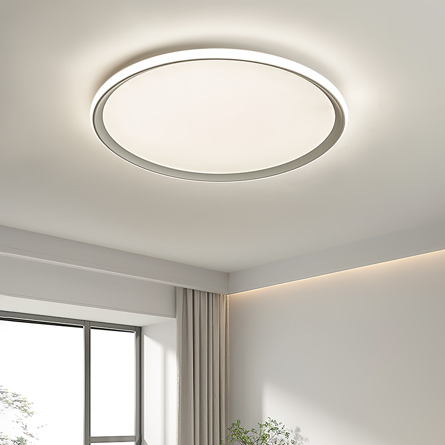 Modern Round Acrylic LED Flush Mount Ceiling Light for Living Room and Kitchen