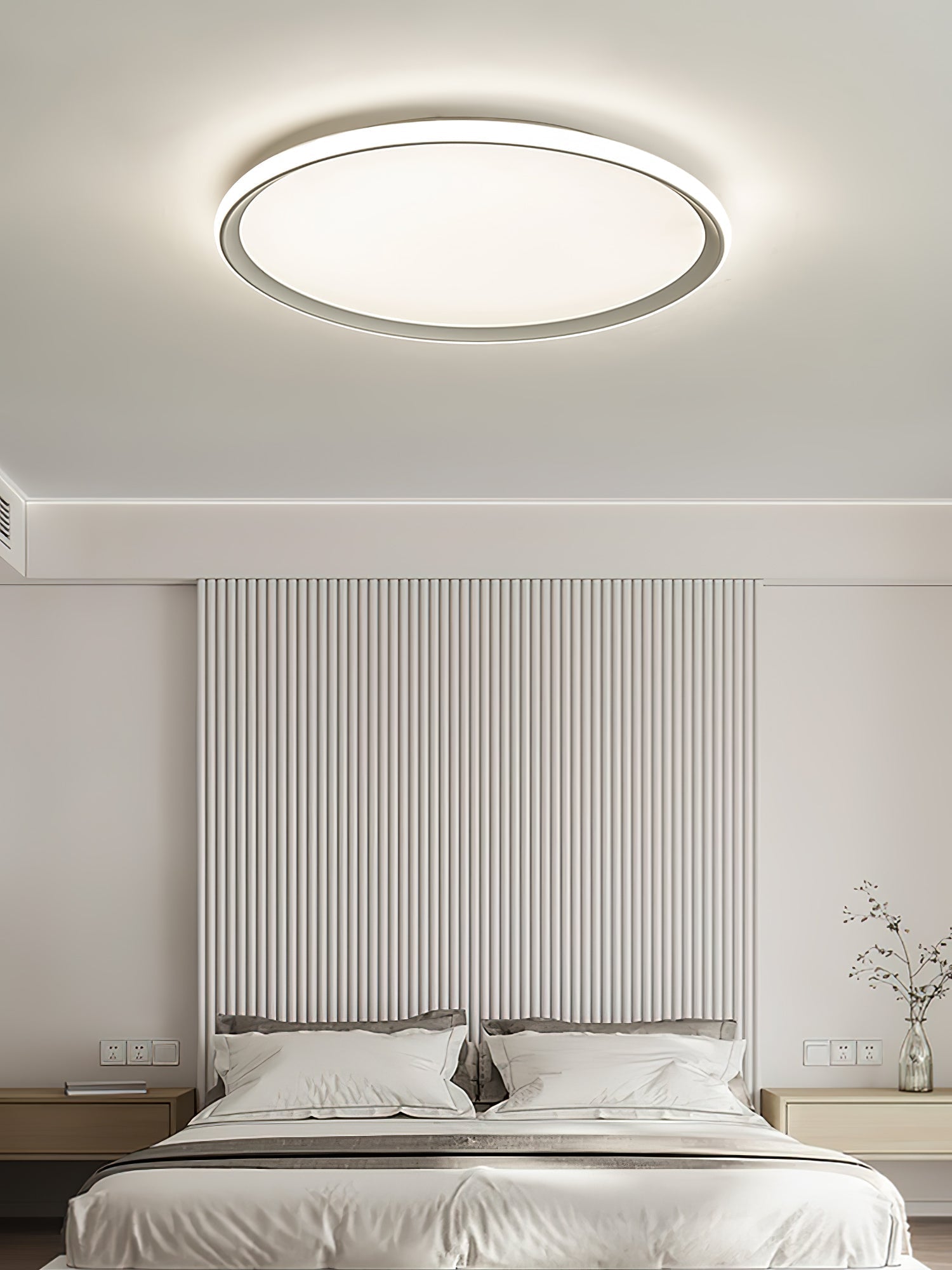 Modern Round Acrylic LED Flush Mount Ceiling Light for Living Room and Kitchen