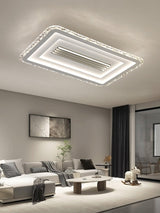 Large 38.6 Inch Modern Rectangular LED Ceiling Lamp Ultrathin Flush Mount Lighting White