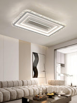 Large 38.6 Inch Modern Rectangular LED Ceiling Lamp Ultrathin Flush Mount Lighting White