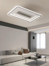 Large 38.6 Inch Modern Rectangular LED Ceiling Lamp Ultrathin Flush Mount Lighting White