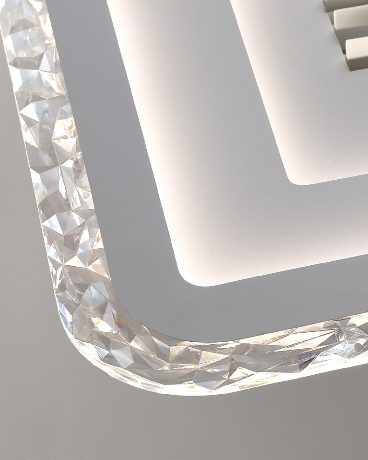 Large 38.6 Inch Modern Rectangular LED Ceiling Lamp Ultrathin Flush Mount Lighting White