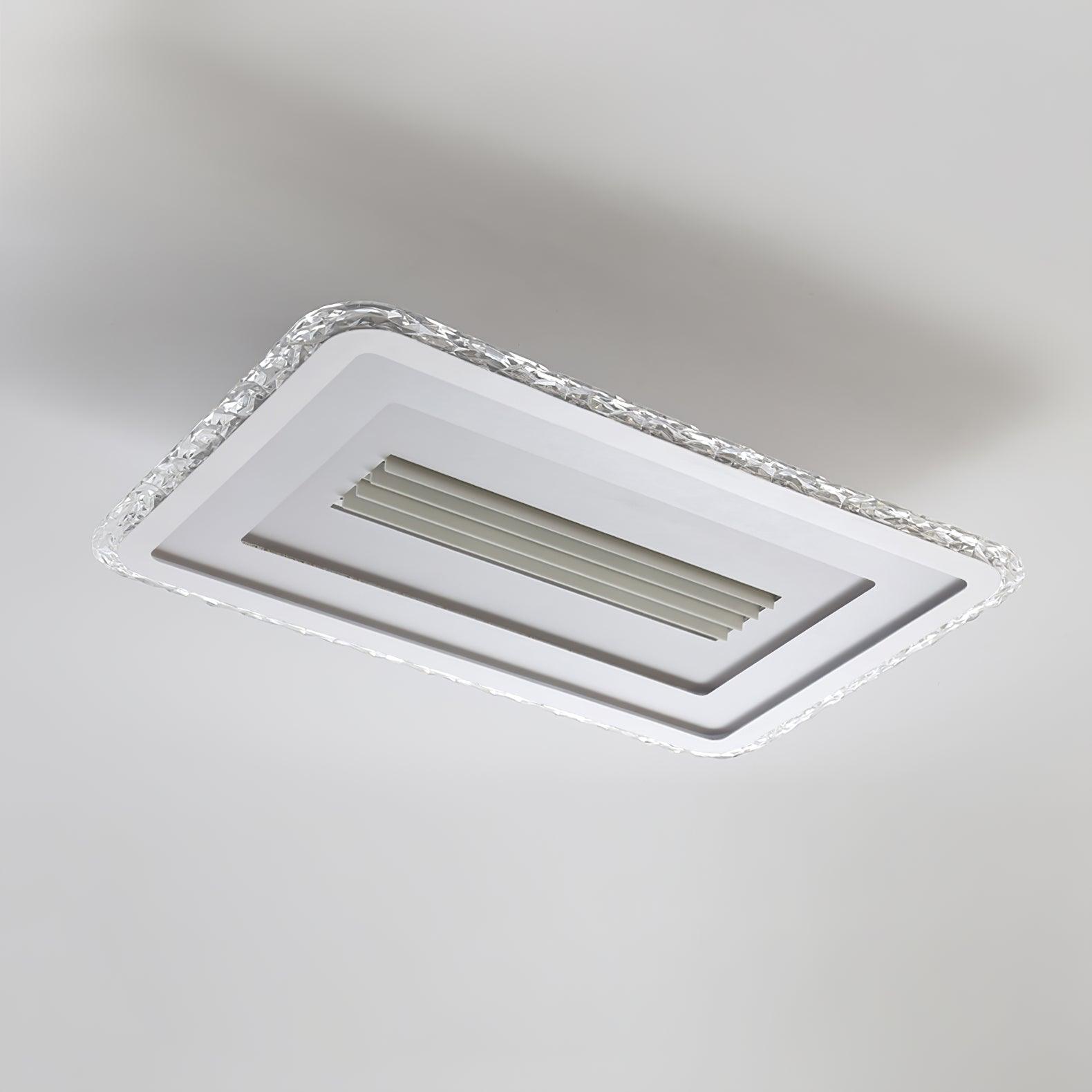 Large 38.6 Inch Modern Rectangular LED Ceiling Lamp Ultrathin Flush Mount Lighting White
