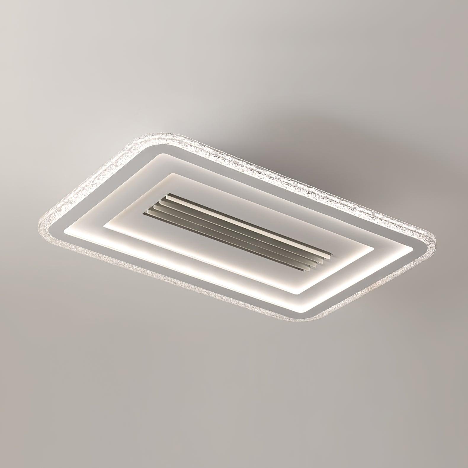 Large 38.6 Inch Modern Rectangular LED Ceiling Lamp Ultrathin Flush Mount Lighting White