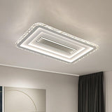 Large 38.6 Inch Modern Rectangular LED Ceiling Lamp Ultrathin Flush Mount Lighting White