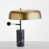 Modern Adam Table Lamp with Black Marble Base and Gold Metal Shade for Bedroom and Office