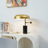 Modern Adam Table Lamp with Black Marble Base and Gold Metal Shade for Bedroom and Office