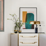 Modern Adam Table Lamp with Black Marble Base and Gold Metal Shade for Bedroom and Office