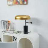 Modern Adam Table Lamp with Black Marble Base and Gold Metal Shade for Bedroom and Office