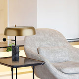 Modern Adam Table Lamp with Black Marble Base and Gold Metal Shade for Bedroom and Office