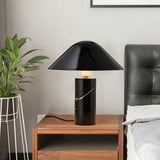 Adelaide Modern Marble Table Lamp with Metal Shade for Contemporary Bedside Lighting