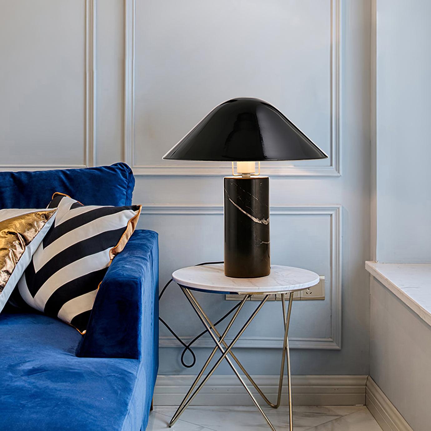 Adelaide Modern Marble Table Lamp with Metal Shade for Contemporary Bedside Lighting