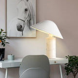 Adelaide Modern Marble Table Lamp with Metal Shade for Contemporary Bedside Lighting