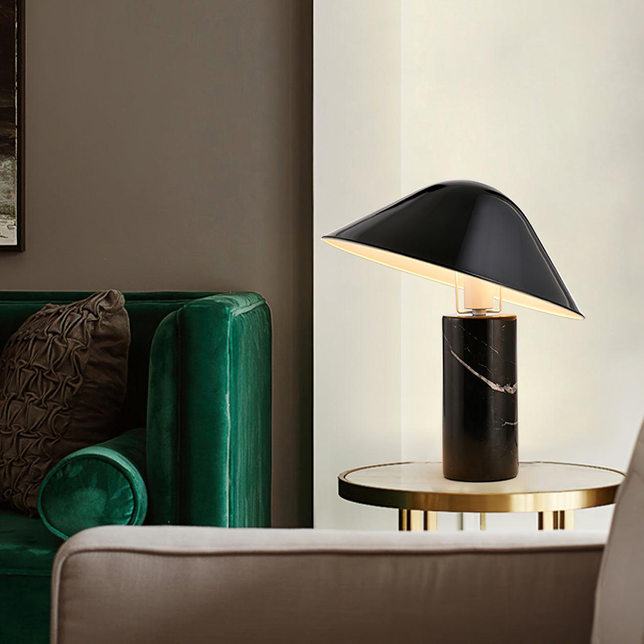 Adelaide Modern Marble Table Lamp with Metal Shade for Contemporary Bedside Lighting