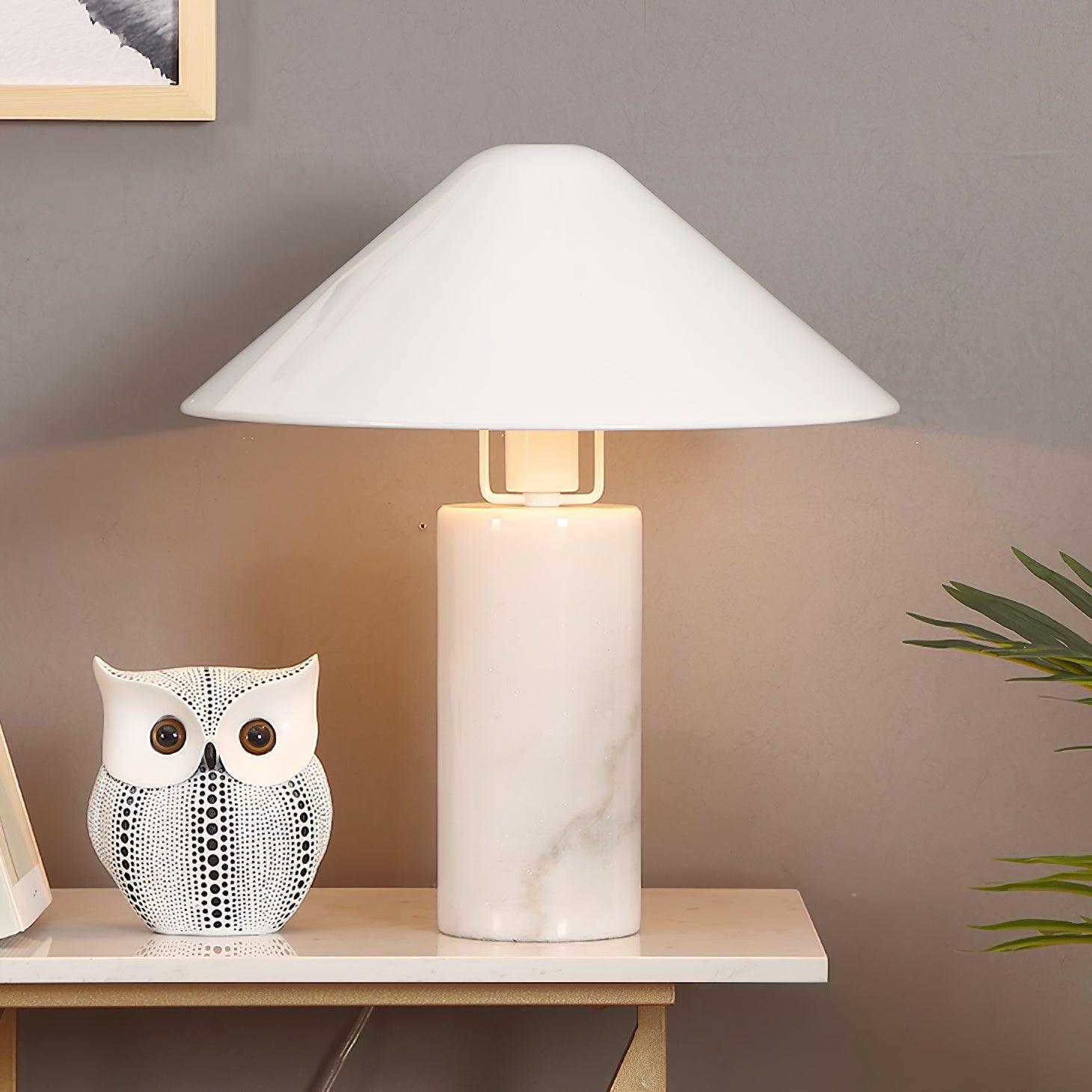 Adelaide Modern Marble Table Lamp with Metal Shade for Contemporary Bedside Lighting