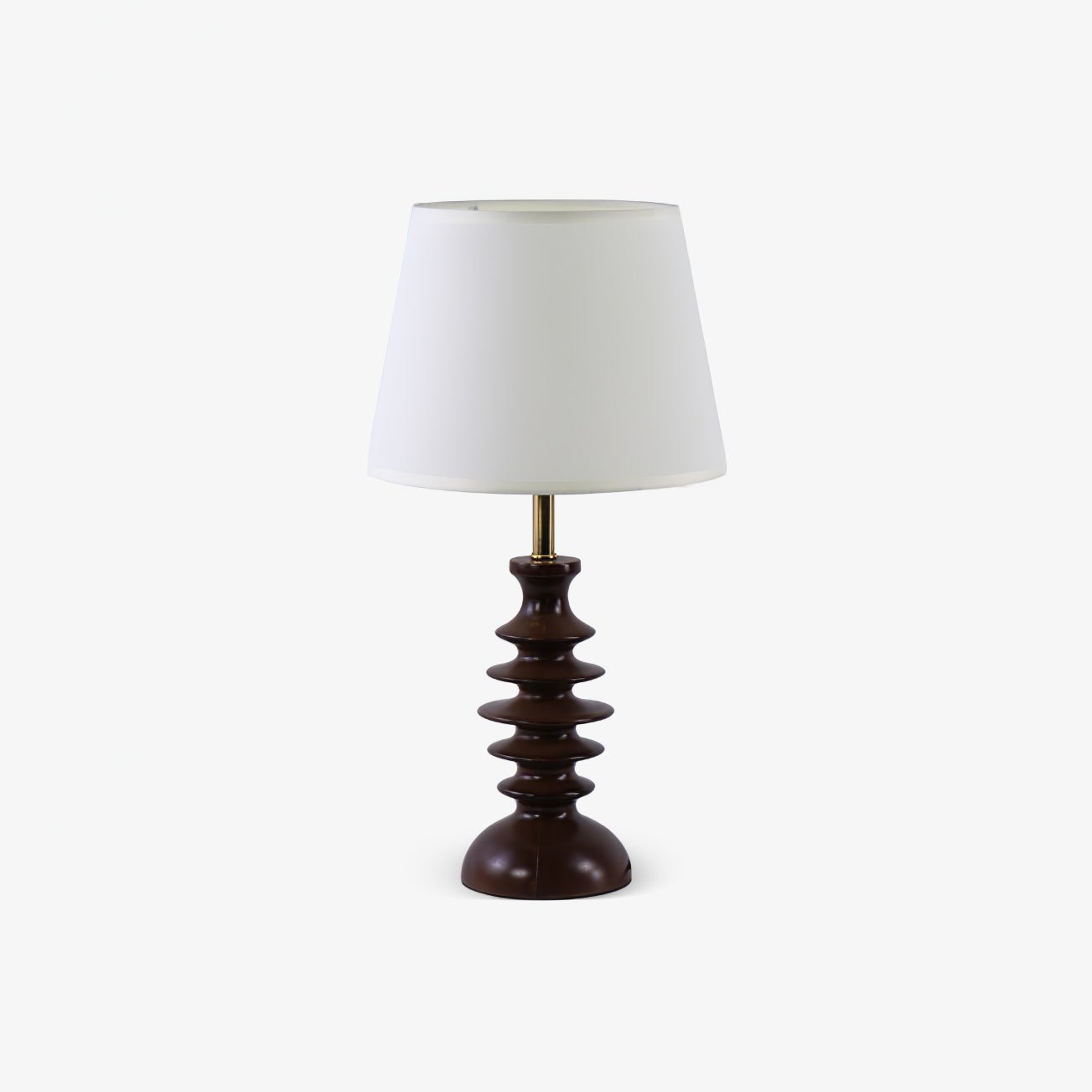 Modern Black Walnut Table Lamp with Handmade Linen Fabric Shade for Bedroom and Living Room