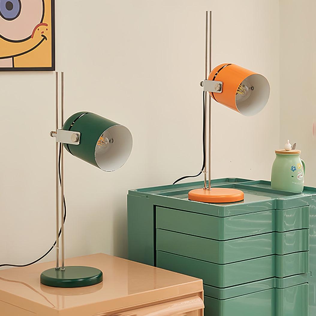 Modern Adjustable Height Metal Desk Lamp with Pivoting Head for Home Office