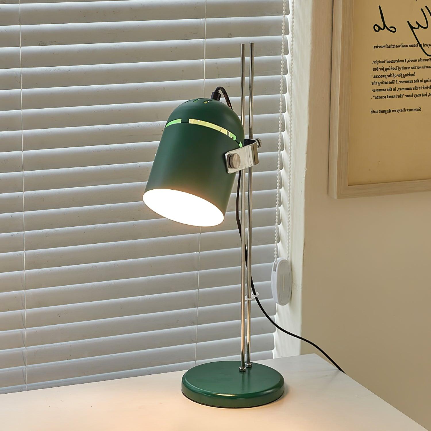 Modern Adjustable Height Metal Desk Lamp with Pivoting Head for Home Office