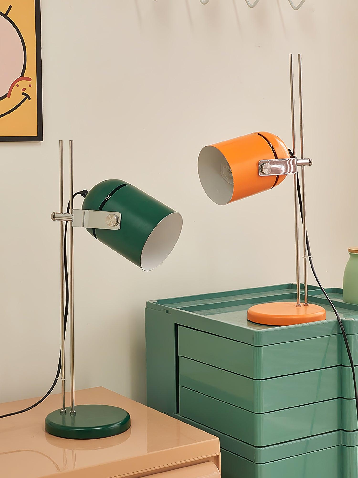 Modern Adjustable Height Metal Desk Lamp with Pivoting Head for Home Office