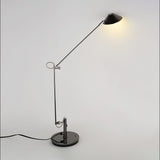 Modern Adjustable Black Metal Office Desk Lamp with LED Cone Shade