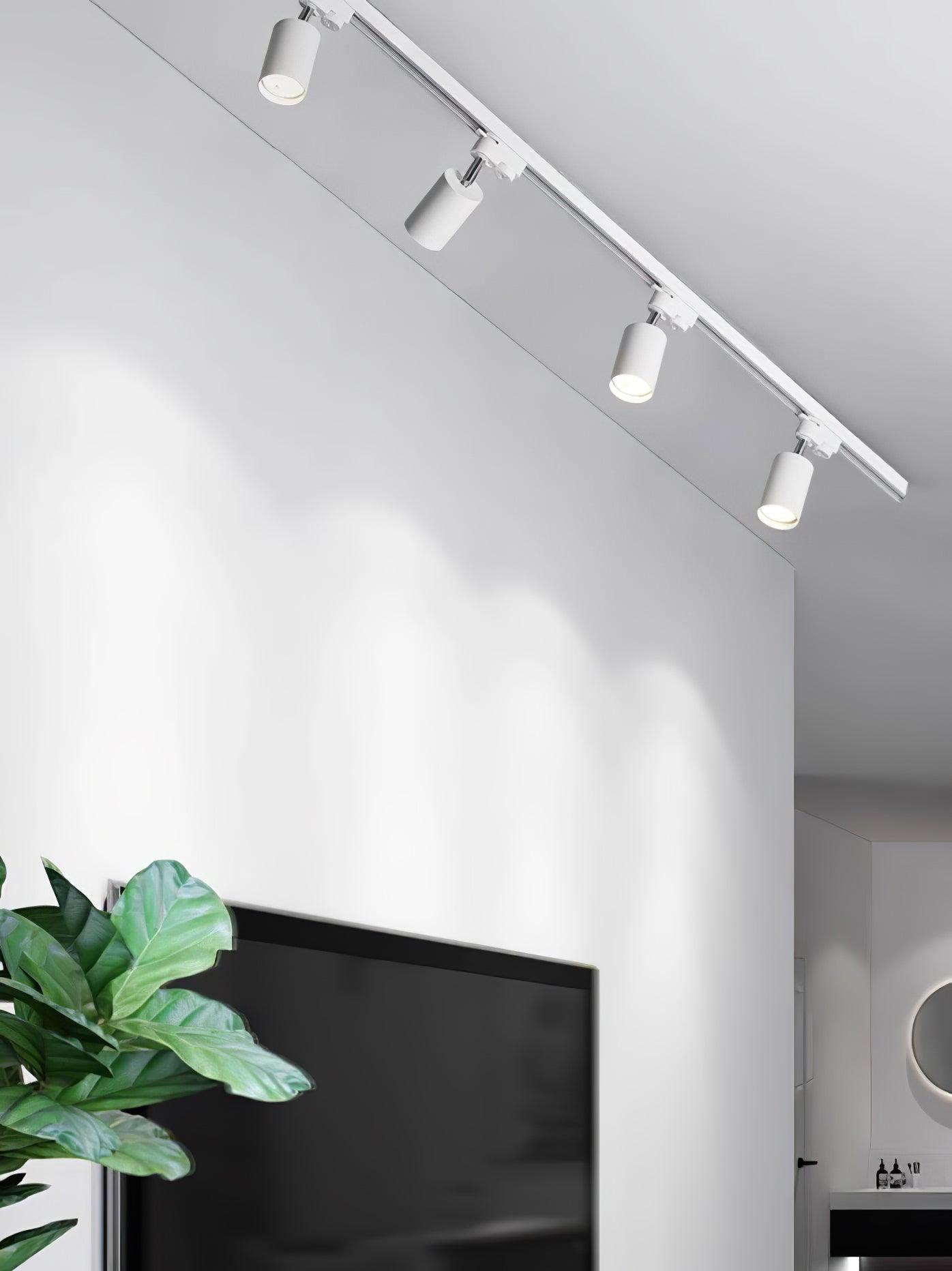 Modern Adjustable LED Track Ceiling Light with Rotatable Spotlights for Kitchen and Art Gallery
