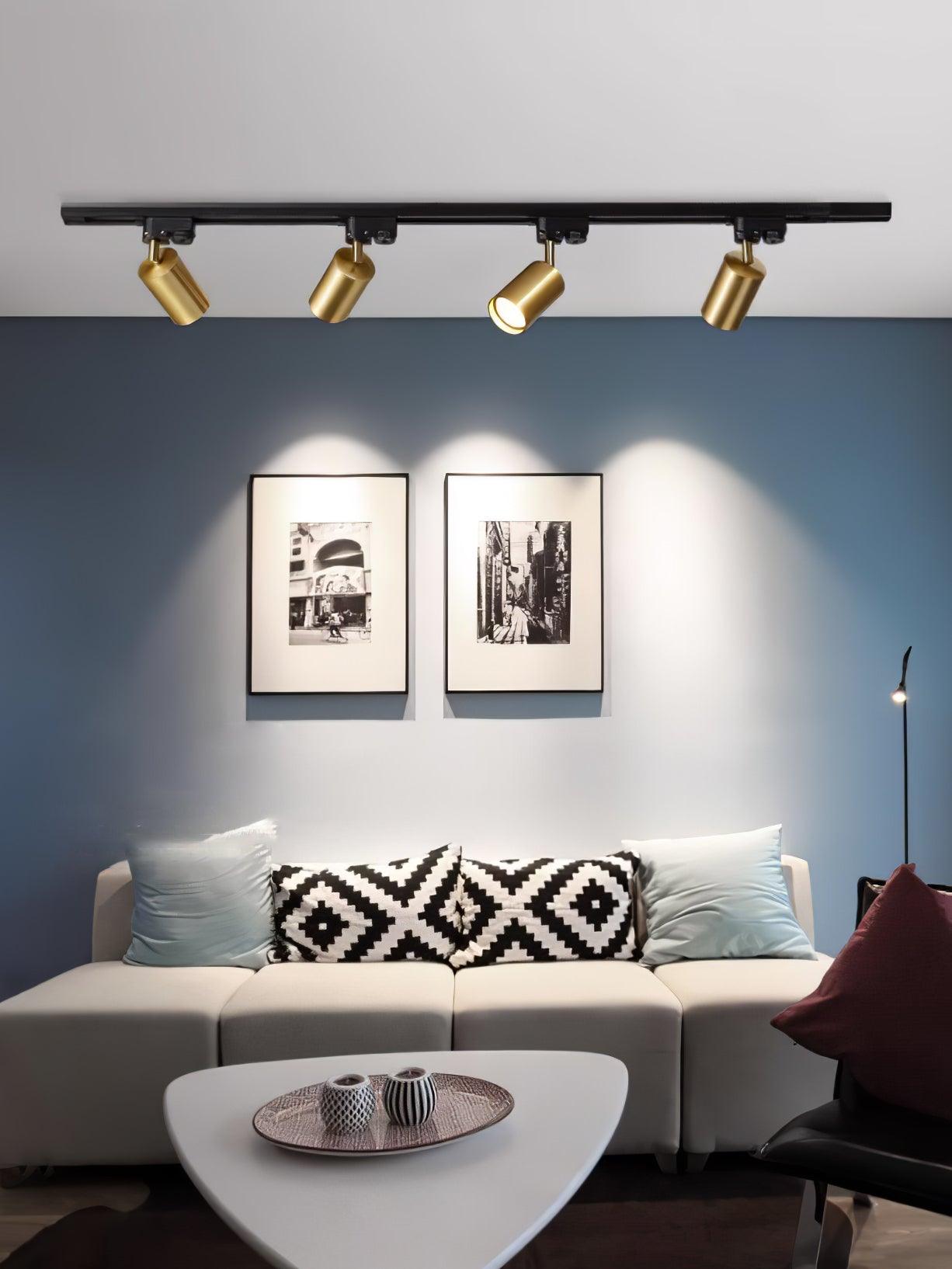Modern Adjustable LED Track Ceiling Light with Rotatable Spotlights for Kitchen and Art Gallery