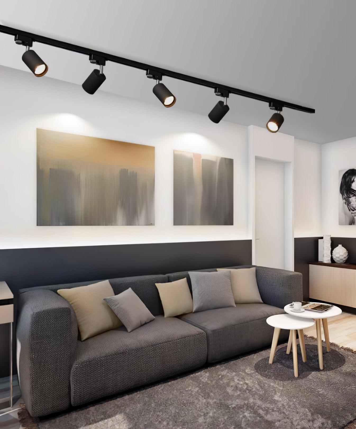 Modern Adjustable LED Track Ceiling Light with Rotatable Spotlights for Kitchen and Art Gallery