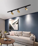 Modern Adjustable LED Track Ceiling Light with Rotatable Spotlights for Kitchen and Art Gallery