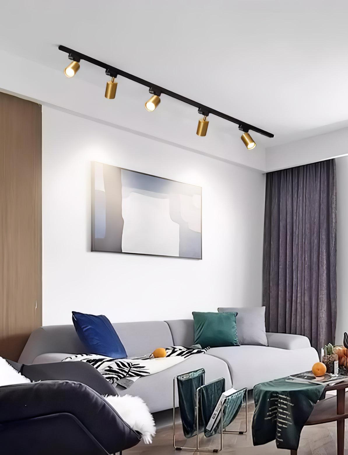 Modern Adjustable LED Track Ceiling Light with Rotatable Spotlights for Kitchen and Art Gallery
