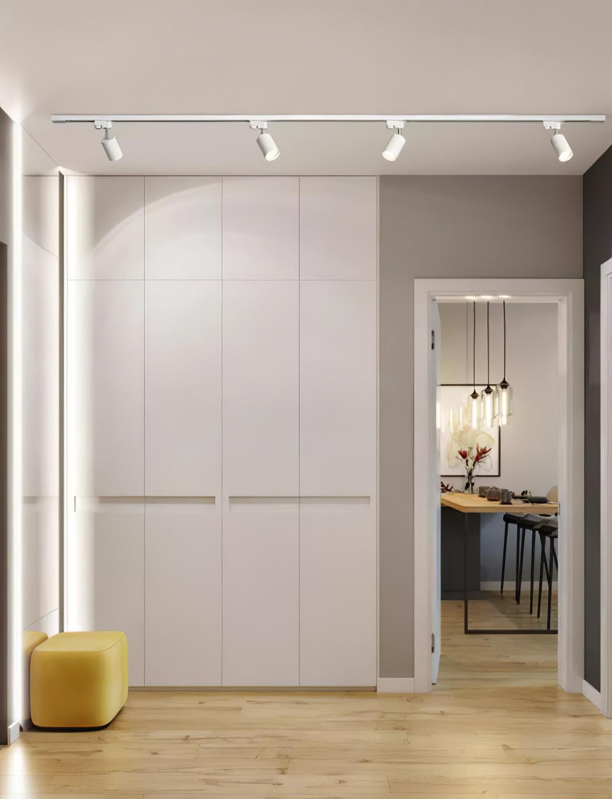 Modern Adjustable LED Track Ceiling Light with Rotatable Spotlights for Kitchen and Art Gallery