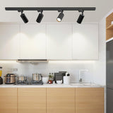 Modern Adjustable LED Track Ceiling Light with Rotatable Spotlights for Kitchen and Art Gallery