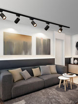 Modern Adjustable LED Track Ceiling Light with Rotatable Spotlights for Kitchen and Art Gallery