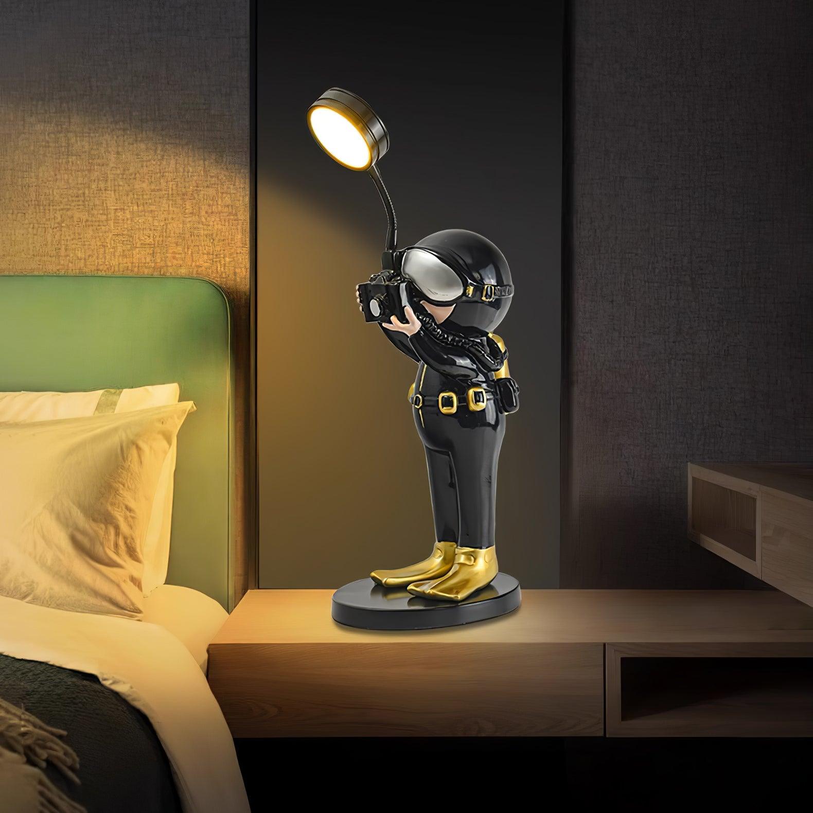 Modern Resin Adventurer Table Lamp Decorative Character Bedside Lighting for Bedrooms