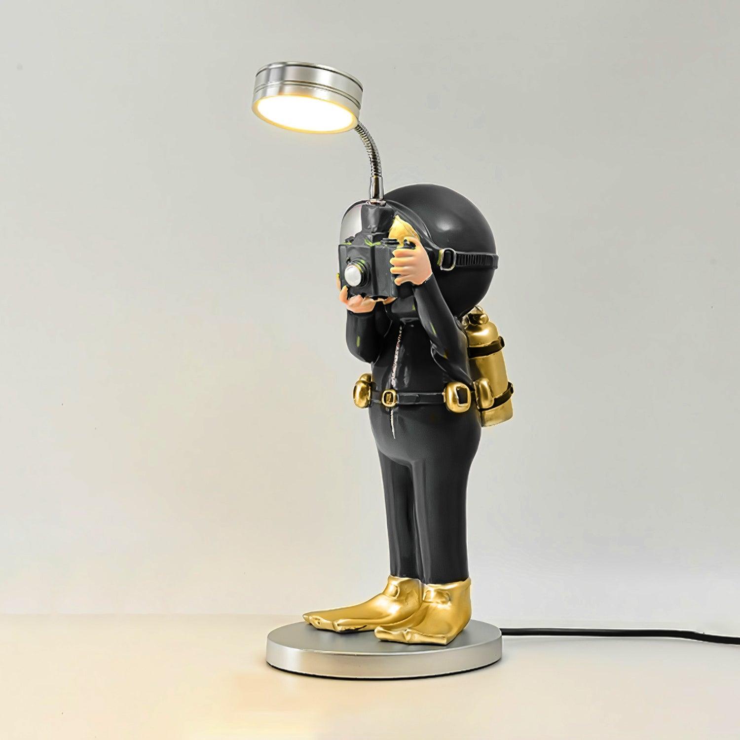 Modern Resin Adventurer Table Lamp Decorative Character Bedside Lighting for Bedrooms