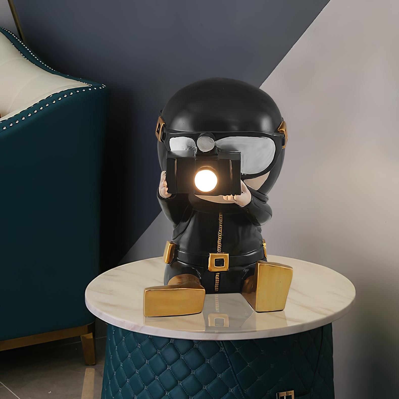 Modern Resin Adventurer Table Lamp Decorative Character Bedside Lighting for Bedrooms
