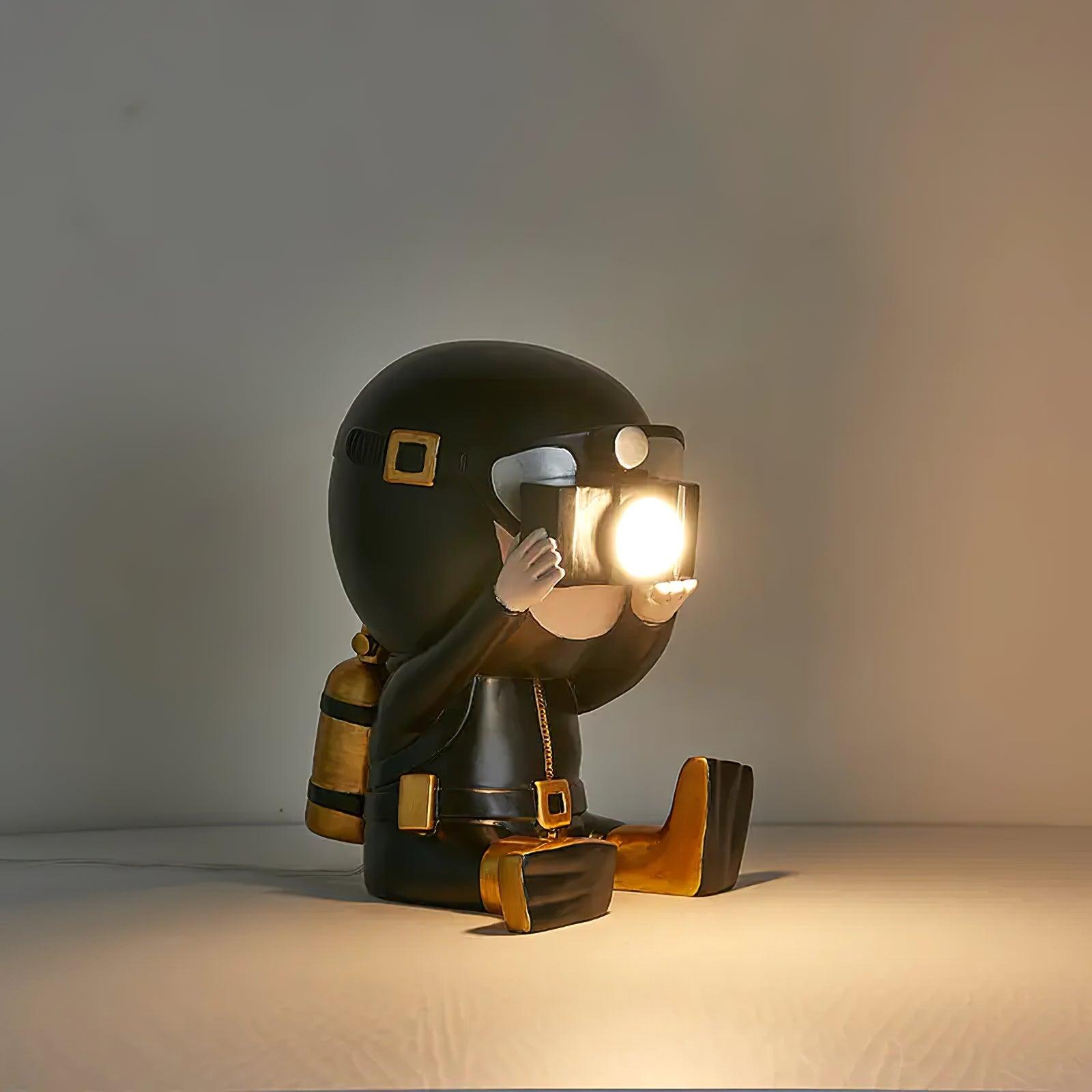 Modern Resin Adventurer Table Lamp Decorative Character Bedside Lighting for Bedrooms