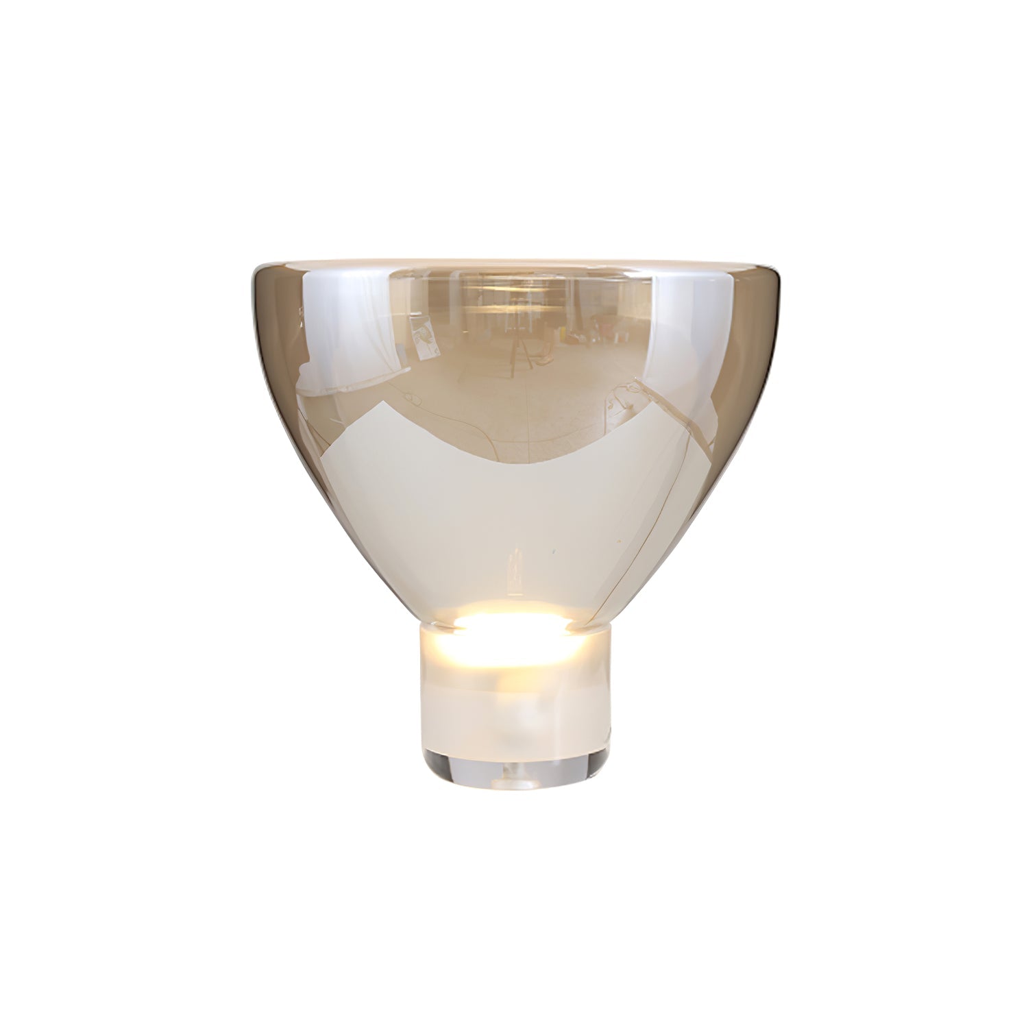 Modern Glass Cone Diffuser Table Lamp Elegant Ambient Desk Lighting for Bedroom and Living Room